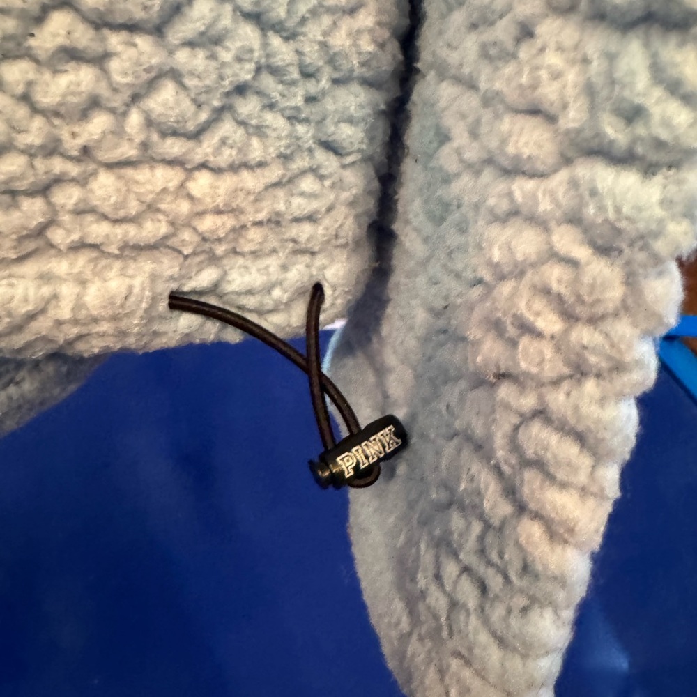 VS Pink Light Blue Sherpa Hoodie - Picture 4 of 5